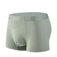 thumbnail image 1 of TFEOQRY Men's Boxers Briefs Solid Color Mid Waist Traceless Quick-Dry Loose Breathable Elastic Exercise Home Flat Angle Underpants Green, 1 of 3
