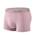 thumbnail image 1 of TFEOQRY Men's Boxers Briefs Solid Color Mid Waist Traceless Quick-Dry Loose Breathable Elastic Exercise Home Flat Angle Underpants Pink, 1 of 3