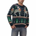 thumbnail image 1 of TFEOQRY Men's Christmas Pattern Sweater Crewneck Long Sleeve Knitted Pullover Fall Winter Holiday Tops Blue, 1 of 5