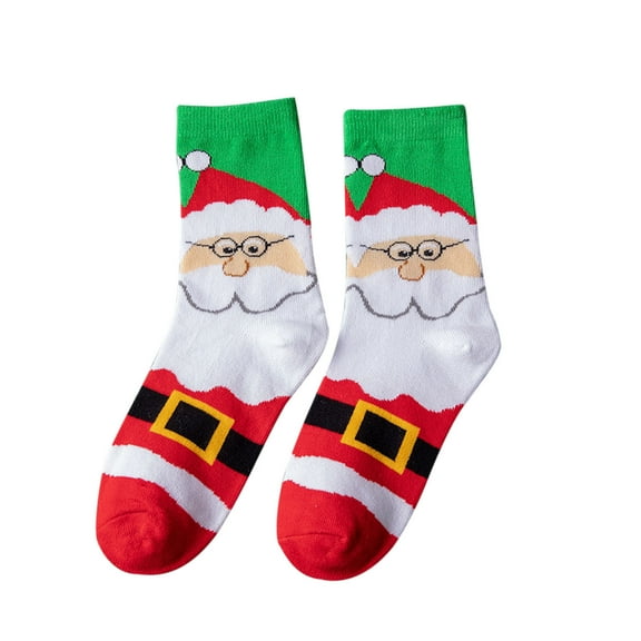 TFEOQRY Men's Christmas Printed Socks Outdoor Sweat Absorbing Comfortable Breathable Sports Stocking Green