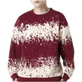 thumbnail image 1 of TFEOQRY Pullover Sweater for Men Casual Loose and Comfortable Knit Wear Long Sleeved Round Neck Sweater Top Burgundy, 1 of 4