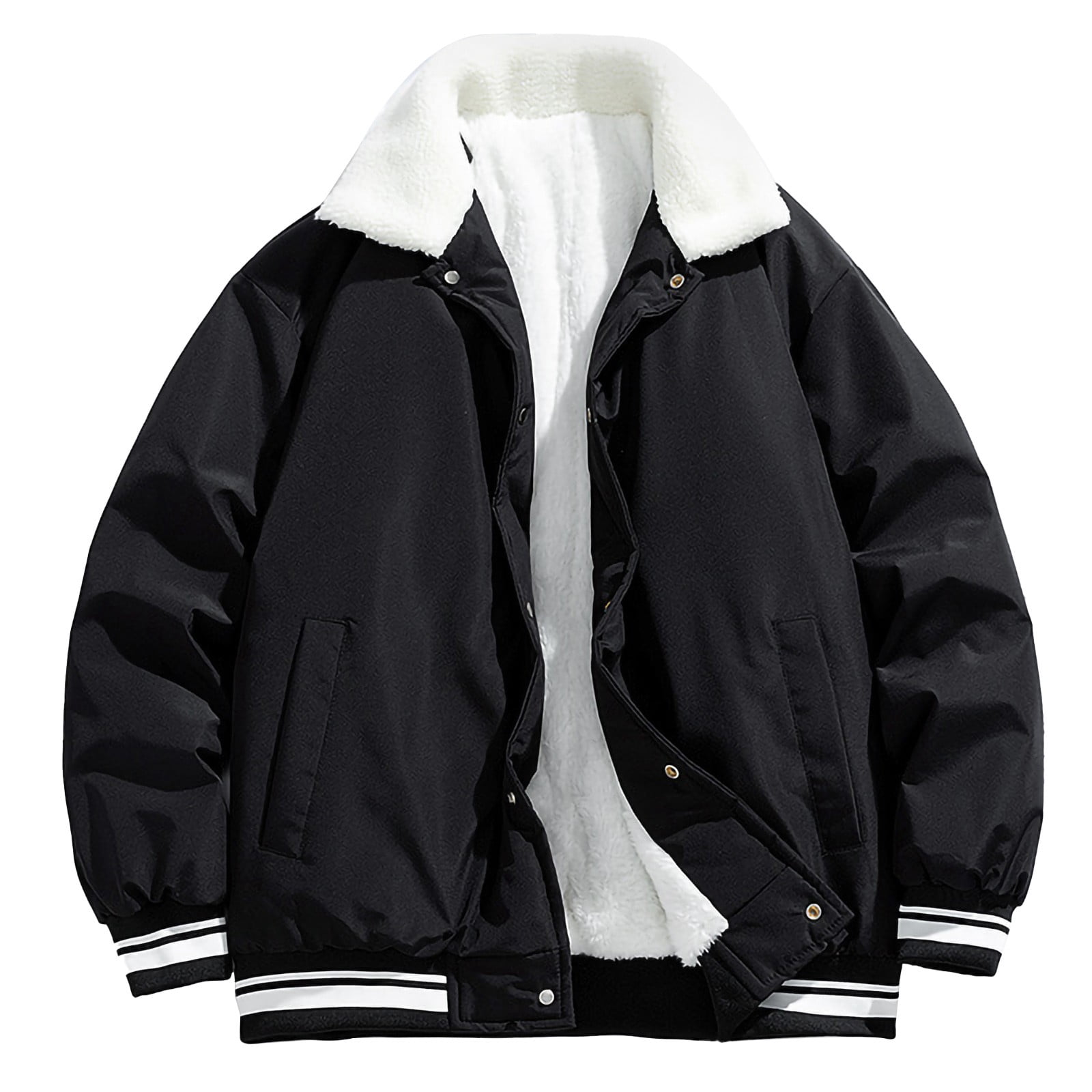 TFEOQRY Men's Cotton Hooded Short Parkas Fake Two-Piece Thick
