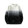 thumbnail image 1 of TFEOQRY Men's Crew Neck Gradient Color Sweater Knit Long Sleeve Casual Pullover Fall Winter Warm Top White, 1 of 7