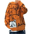 thumbnail image 1 of TFEOQRY Men's Crew Neck Sweater Patterned Color Block Knit Long Sleeve Casual Pullover Fall Winter Top Orange, 1 of 4