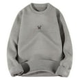thumbnail image 1 of TFEOQRY Men's Crew Neck Sweater Thicken Lined Knitted Long Sleeve Casual Pullover Fall Winter Warm Top Gray-2, 1 of 8