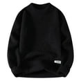 thumbnail image 1 of TFEOQRY Men's Crew Neck Textured Sweater Vintage Knit Long Sleeve Casual Pullover Fall Winter Warm Top Black, 1 of 5