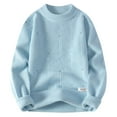 thumbnail image 1 of TFEOQRY Men's Crew Neck Textured Sweater Vintage Knit Long Sleeve Casual Pullover Fall Winter Warm Top Light Blue, 1 of 5