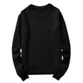 thumbnail image 1 of TFEOQRY Men's Crewneck Sweater Solid Color Long Sleeve Pullover Fall Winter Warm Basic Tops with Ribbing Edge Black, 1 of 7
