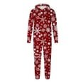 thumbnail image 1 of TFEOQRY Men's Family Christmas Pajamas Matching Sets Fashion Printing Onesie Pajamas Long Sleeved Hooded Sleep Jumpsuit Red(Dad), 1 of 5