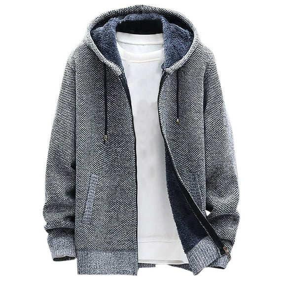 TFEOQRY Men's Fashion Hooded Outwear Coat Casual Solid Color Zipper Jacket with Pockets Long Sleeve Hooded Outwear Gray
