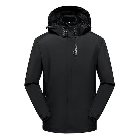 TFEOQRY Men's Fashion Jacket Coat Solid Color Zipper Casual Hoodie Outwear Long Sleeve Hooded Overcoat Black
