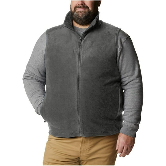 TFEOQRY Men's Fleece Vest Zip Up Stand Collar Zipper Pockets Sleeveless Jacket Lightweight Fall Winter Outerwear Dark Gray
