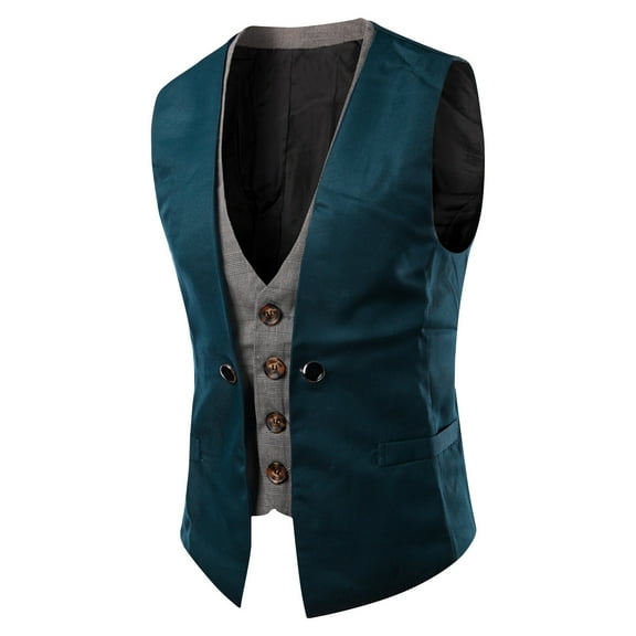 TFEOQRY Men's Gothic Vest Dress Medieval Court Dress Jacquard Retro Tailcoat Vest Sleeveless Hoodless Jackets Navy