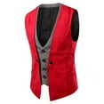 thumbnail image 1 of TFEOQRY Men's Gothic Vest Dress Medieval Court Dress Jacquard Retro Tailcoat Vest Sleeveless Hoodless Jackets Red, 1 of 2
