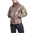 thumbnail image 1 of TFEOQRY Men's Hooded Casual Jackets Camouflage Print Waterproof Zipper and Fleece Outwear with Pockets Long Sleeve Hooded Overcoat Green, 1 of 5