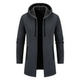 thumbnail image 1 of TFEOQRY Men's Hooded Casual Jackets Outwear Long Sleeve Hooded Overcoat Dark Gray, 1 of 6