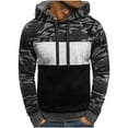 thumbnail image 1 of TFEOQRY Men's Hooded Sweatshirts Fashion Loose Sport Thermal Pullover with Pockets Long Sleeve Hooded Tops Sweatshirt Dark Gray, 1 of 7