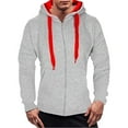 thumbnail image 1 of TFEOQRY Men's Hooded Sweatshirts Fashion Loose Zipper Sport Thermal Jackets with Pockets Long Sleeve Hooded Tops Burgundy, 1 of 4