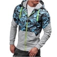 thumbnail image 1 of TFEOQRY Men's Hooded Sweatshirts Fashion Loose Zipper Sport Thermal Jackets with Pockets Long Sleeve Hooded Tops Light Blue, 1 of 6