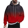 thumbnail image 1 of TFEOQRY Men's Hooded Sweatshirts Gradient Design Printed Pullover Long Sleeve Hooded Tops Sweatshirt Red, 1 of 6