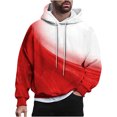 thumbnail image 1 of TFEOQRY Men's Hooded Sweatshirts Light and Shadow Design Printed Pullover Long Sleeve Hooded Tops Sweatshirt Red, 1 of 6