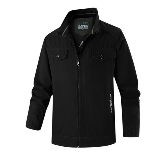 TFEOQRY Men's Jacket Coat Casual Loose Outwear Long Sleeved Round Neck Overcoat Black