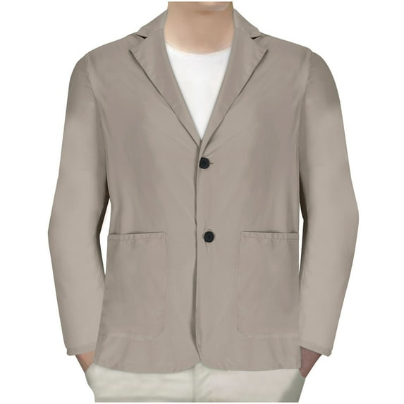 TFEOQRY Men's Jacket Coat Fashion Solid Color Casual Outwear Long Sleeved Round Neck Overcoat Khaki