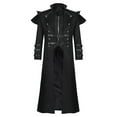 thumbnail image 1 of TFEOQRY Men's Jacket Coat Halloween Retro Gothic Tailcoat Outwear Long Sleeved High Neck Overcoat Black, 1 of 8