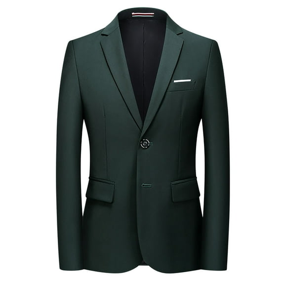 TFEOQRY Men's Jacket Coat Solid Color Casual Slim Fit Outwear Long Sleeved Lapel Overcoat Green