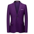 thumbnail image 1 of TFEOQRY Men's Jacket Coat Solid Color Casual Slim Fit Outwear Long Sleeved Lapel Overcoat Purple, 1 of 7