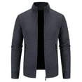thumbnail image 1 of TFEOQRY Men's Jacket Coat Solid Color Casual Zipper Outwear Long Sleeved Stand Up Collar Overcoat Dark Gray, 1 of 6