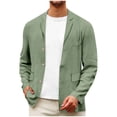 thumbnail image 1 of TFEOQRY Men's Lightweight Blazer Button Down Long Sleeve Multi Pockets Casual Business Wedding Party Suit Jacket Green, 1 of 7