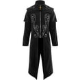 thumbnail image 1 of TFEOQRY Men's Long Trench Coat Jacket Medieval Vintage Gothic Renaissance Frock Coat Black, 1 of 8