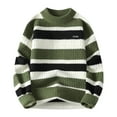 thumbnail image 1 of TFEOQRY Men's Mock Neck Striped Sweater Wave Ribbed Knit Long Sleeve Textured Casual Pullover Fall Winter Top Green, 1 of 6