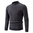thumbnail image 1 of TFEOQRY Men's Mock Neck Sweater Geometric Pattern Knit Long Sleeve Casual Pullover Fall Winter Top Dark Gray, 1 of 4