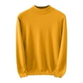 thumbnail image 1 of TFEOQRY Men's Mock Neck Sweater Solid Lightweight Knitted Long Sleeve Pullover Casual Fall Winter Warm Tops Yellow, 1 of 6
