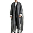 thumbnail image 1 of TFEOQRY Men's Muslim Robe Casual Loose Arabian Robe Long Sleeved Ankle Length Robe Black, 1 of 9