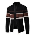 thumbnail image 1 of TFEOQRY Men's New Color Blocked Knit Cardigan Casual Long Sleeve Sweater Jacket Black, 1 of 8