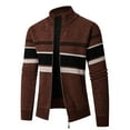 thumbnail image 1 of TFEOQRY Men's New Color Blocked Knit Cardigan Casual Long Sleeve Sweater Jacket Coffee, 1 of 8