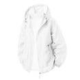 thumbnail image 1 of TFEOQRY Men's Packable Sun Protection Jacket Lightweight Drawstring Hooded Coat with Zipper Pockets White, 1 of 5