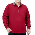 thumbnail image 1 of TFEOQRY Men's Plus Size Cotton Shirts Casual Top Solid Color Long Sleeved Lapel Business T-Shirt Long Sleeved Lapel Top, 1 of 1