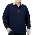 thumbnail image 1 of TFEOQRY Men's Plus Size Cotton Shirts Casual Top Solid Color Long Sleeved Lapel Business T-Shirt Long Sleeved Lapel Top, 1 of 1