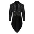 thumbnail image 1 of TFEOQRY Men's Steampunk Tailcoat Suit Gothic Floral Pattern Double-Breasted Frock Coat Black, 1 of 8