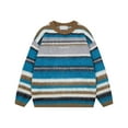 thumbnail image 1 of TFEOQRY Men's Striped Sweater Crewneck Long Sleeve Pullover Loose Vintage Knitted Tops Fall Winter Warm Casual Sweater Blue, 1 of 9