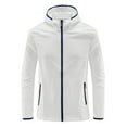 thumbnail image 1 of TFEOQRY Men's Sun-Proof Clothing Solid Color Outdoor Breathable Ice Silk Loose Jacket Long Sleeve Hooded Outwear White, 1 of 2