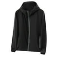 thumbnail image 1 of TFEOQRY Men's Sun Protection Jacket Lightweight Hooded Windbreaker Casual Zip Up Coat with Zipper Pockets Black, 1 of 6