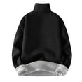 thumbnail image 1 of TFEOQRY Men's Turtleneck Sweater Loose Thickened Thermal Knitted Long Sleeve Pullover Casual Fall Winter Warm Tops Black, 1 of 5