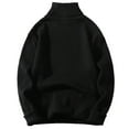 thumbnail image 1 of TFEOQRY Men's Turtleneck Sweater Ribbed Knit Long Sleeve Loose Casual Pullover Fall Winter Warm Top Black, 1 of 5