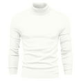 thumbnail image 1 of TFEOQRY Men's Turtleneck Sweater Solid Color Long Sleeve Knitted Pullover Fall Winter Thermal Casual Basic Tops Beige, 1 of 4
