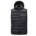 thumbnail image 1 of TFEOQRY Men's Winter Thermal Vest Hooded Button Tank with Pockets Stand Collar Zipper Top Sleeveless Padded Jacket Black, 1 of 8